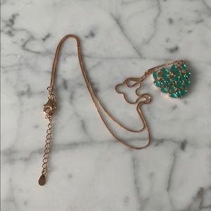 Emerald and Rose gold necklace